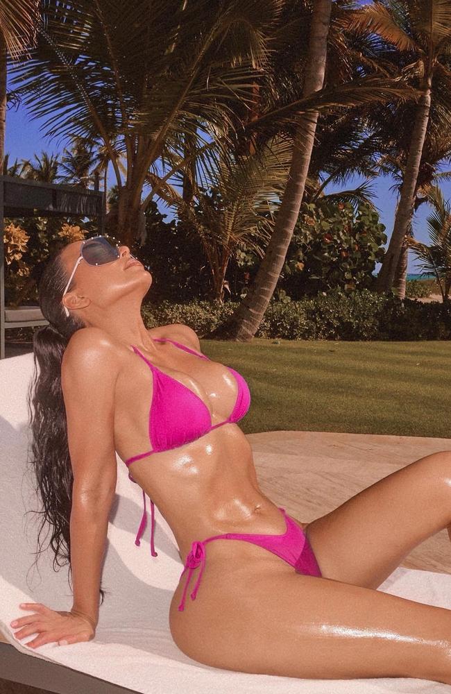 Kim Kardashian shares sizzling bikini photos from Bahamas trip with Pete Davidson. Picture: Instagram/KimKardashian