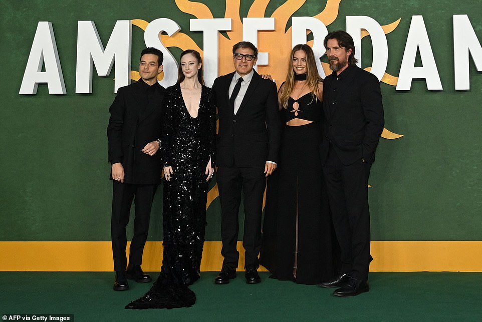 Grand arrival: The film's stars and its frontman (L-R), Rami, Andrea, David, Margot and Christian were in attendance for Amsterdam's UK premiere