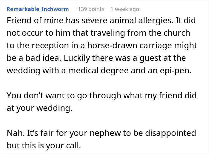 "Am I A Jerk For Not Letting My Nephew Bring His Service Dog To My Wedding?"